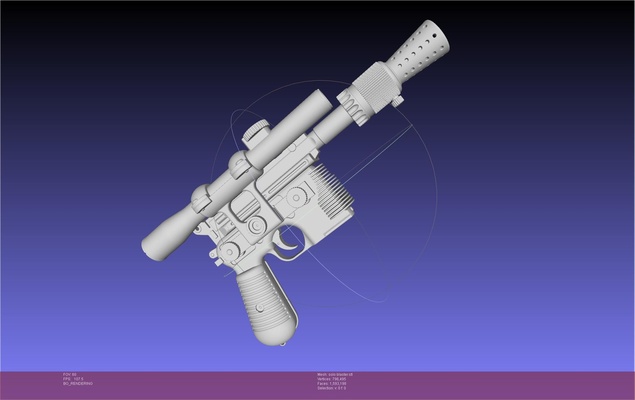 estrela guerras han só blaster básico modelo 3d modelos baixar crialidade nuvem brinquedo armas 3d print model - Mito3D