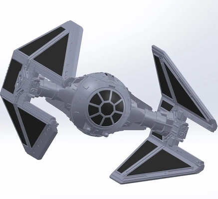 estrella guerras corbata interceptador detallado escala 1 50 3d modelos descargar crealidad nube naves espaciales 3d print model - Mito3D