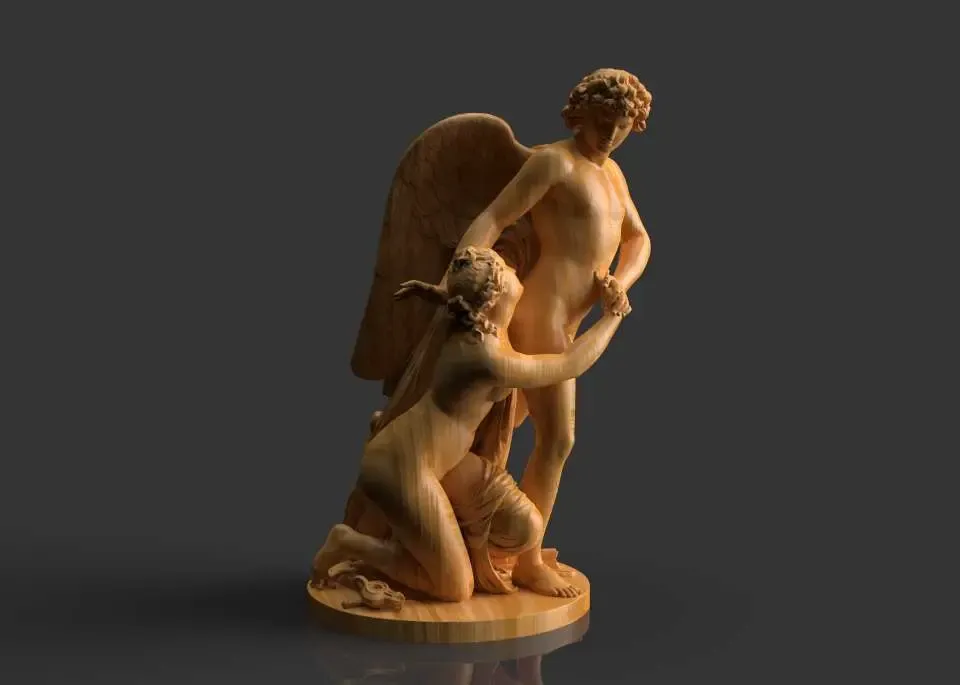 estatuilla cupido psique 3d modelos descargar crealidad nube 3D print model - Mito3D