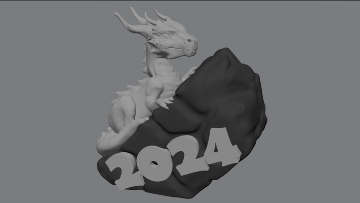 statuetta drago 2024 3d modelli scarica creality nube giocattoli giochi 3d print model - Mito3D