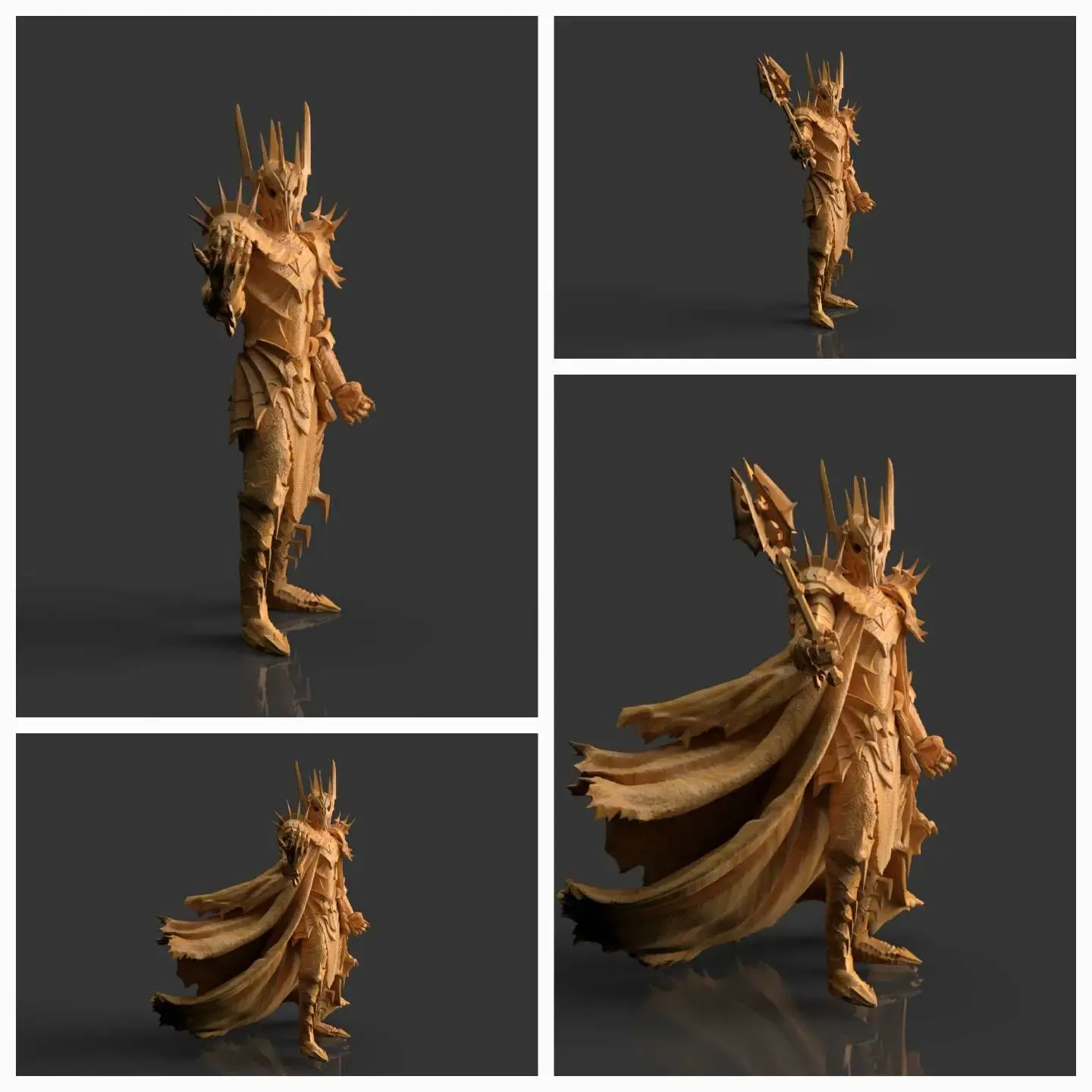 estatueta sauron senhor of argolas 3d modelos baixar crialidade nuvem 3D print model - Mito3D