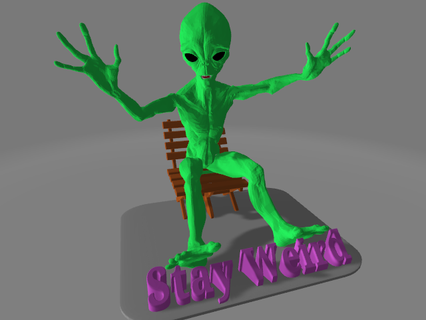 stay weird alien phone tablet stand Accessories 3d print model - Mito3D