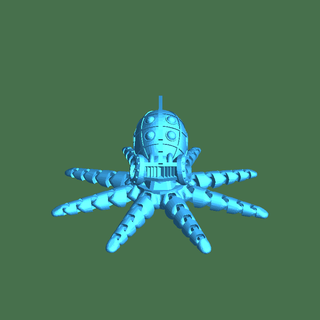 Dampf Punk Tintenfisch mechanisch bionisch Tiere 3d print model - Mito3D