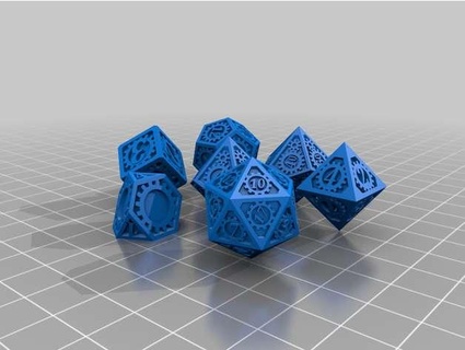 steampunk diceset Toys & Games 3d print model - Mito3D