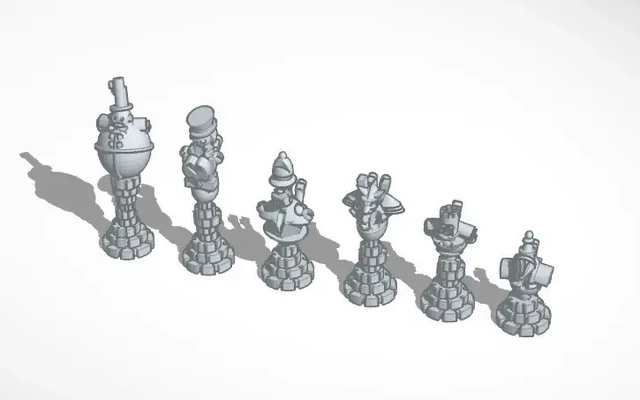 steampunk roboter schach 3d modelle download realität wolke 3d print model - Mito3D