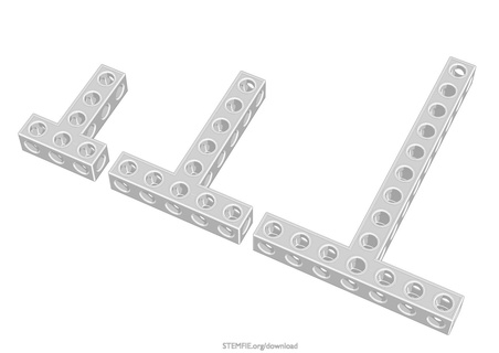 Stemfie partes vigas angular t shaped simétrico juguetes juegos 3d print model - Mito3D