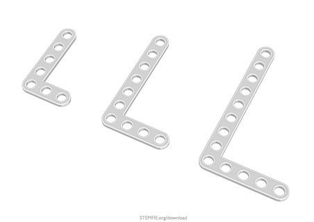 stemfie - parts braces angled 90 asymmetric Toys & Games 3d print model - Mito3D