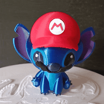 stitch disguised as mario 3d models download creality cloud dolls & accessories 3d print model - Mito3D