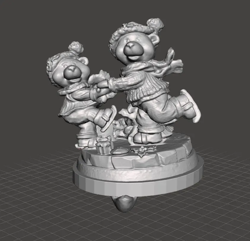 stocking holder bears skating 3d models download creality cloud 3D print model - Mito3D