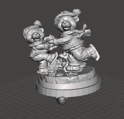 stocking holder bears skating 3d models download creality cloud 3d print model - Mito3D