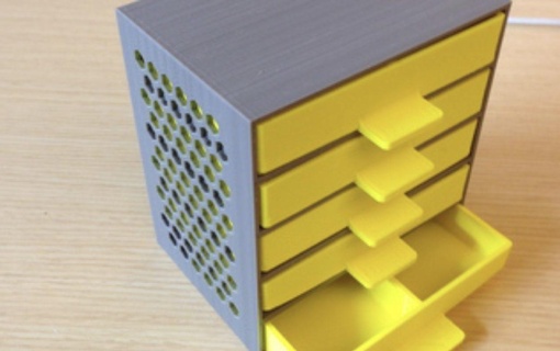 depolama Çekmece Kutu altıgen Desen yanlar ev halkı 3d print model - Mito3D