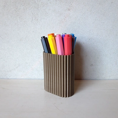 striped pencil holder 3d models download creality cloud 3d print model - Mito3D