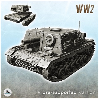 stug 33b sig 33 ww2 alemán llamas guerra tornillo acción blindado coches tanques 3d print model - Mito3D
