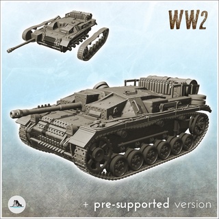 stug iii ausf - ww2 german flames war bolt action Armored Cars & Tanks 3d print model - Mito3D