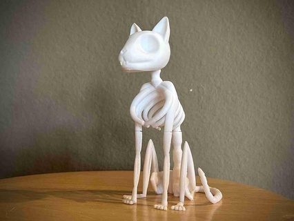 estilizado gato esqueleto 3d modelos baixar crialidade nuvem animais 3d print model - Mito3D