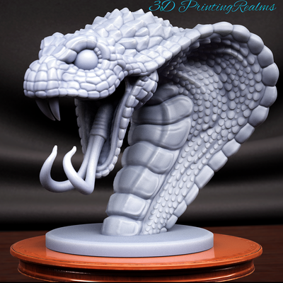 stylized snake bust 3d models download creality cloud reptilian 3d print model - Mito3D