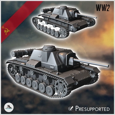 su 76i 76mm spg kommandant ausführung ww2 miniaturen rüstung 3d modelle download realität wolke 3d print model - Mito3D