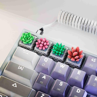 succulents plants keycaps - mechanical keyboard Flowers 3d print model - Mito3D