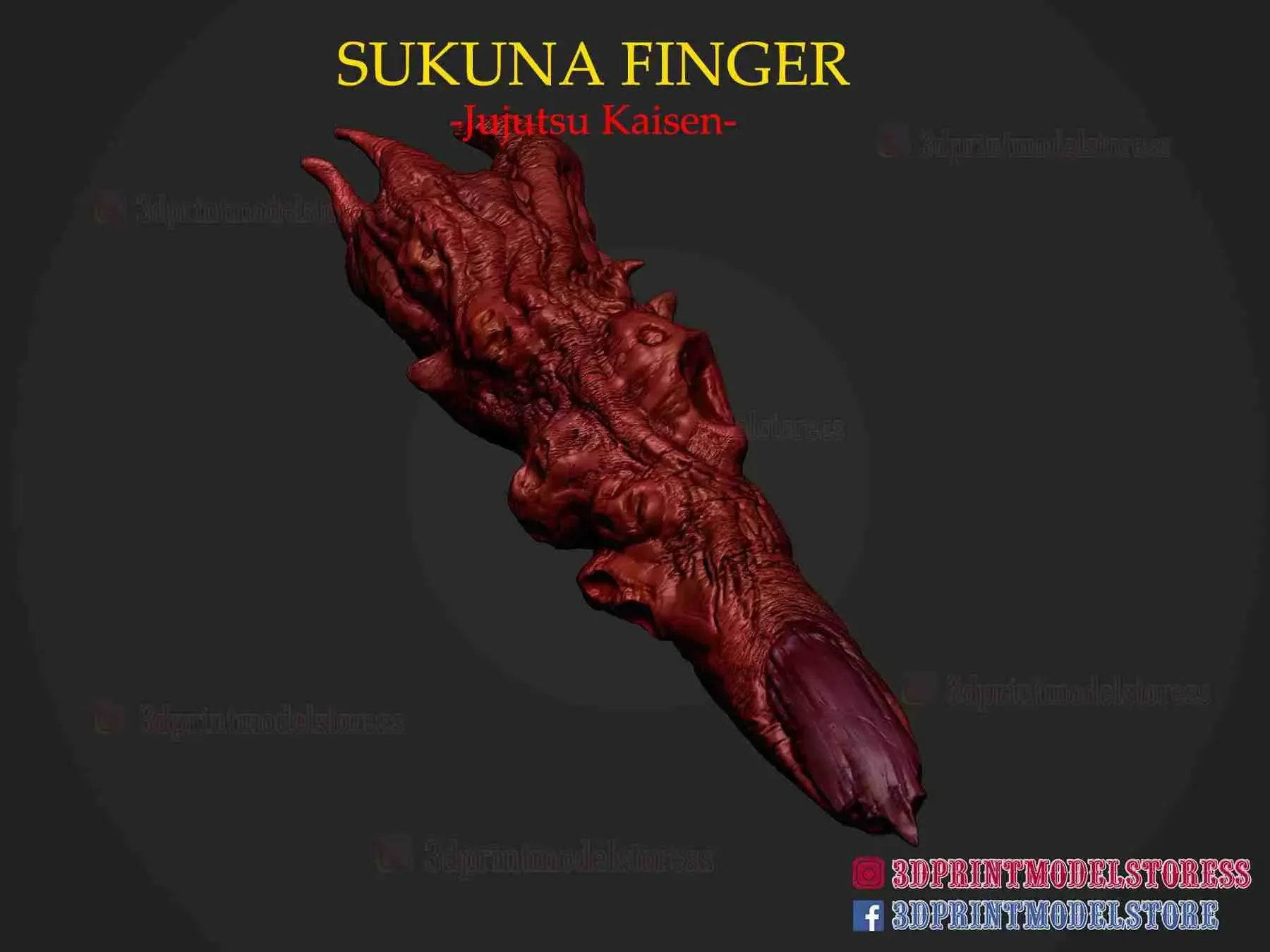 sukuna finger jujutsu kaisen 3d modelle download realität wolke 3D print model - Mito3D