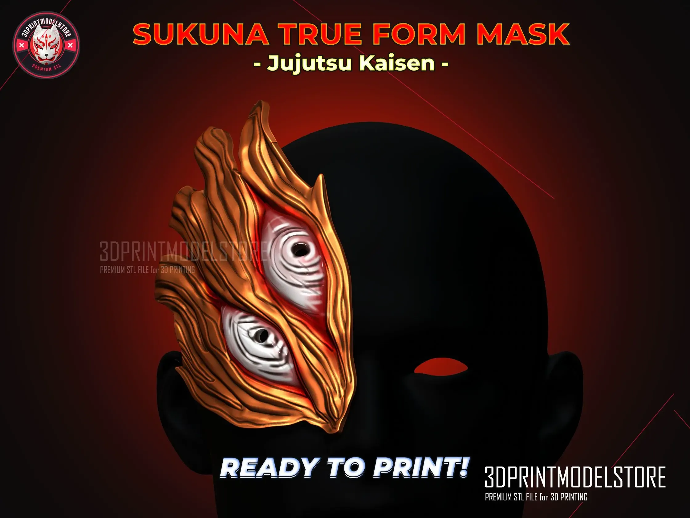 sukuna doğru form maske jujutsu kaisen kostüm oyunu 3d modeller indir creality bulut 3D print model - Mito3D