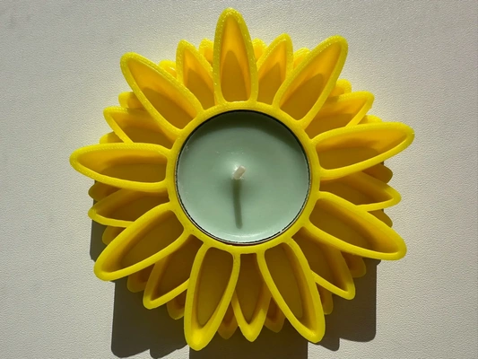 girasol té ligero vela soporte 3d modelos descargar crealidad nube 3d print model - Mito3D