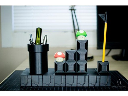 super mario pencil holder Household 3d print model - Mito3D