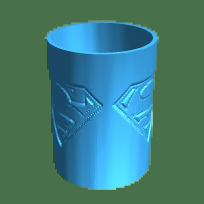 superman logo cup 3d models download creality cloud 3d print model - Mito3D