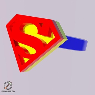 Superman bague mode 3d print model - Mito3D