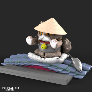 soutien colère guerrier chaton 3d print model - Mito3D