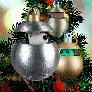 surpresa Natal esfera 2 casa decoração 3d print model - Mito3D