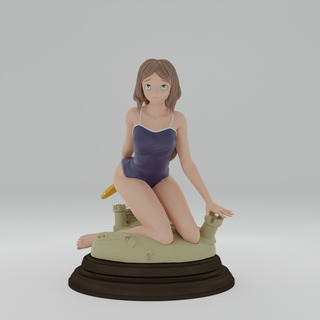 traje baño niña jugando arena castillo 3d modelos descargar crealidad nube mujer 3d print model - Mito3D