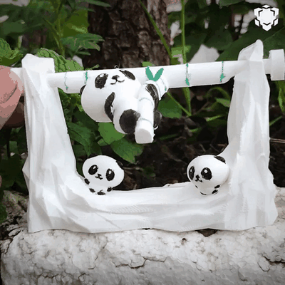 oscilante panda inquietação brinquedo 3d modelos baixar crialidade nuvem 3d print model - Mito3D