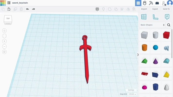 espada chaveiro 3d modelos baixar crialidade nuvem 3d print model - Mito3D