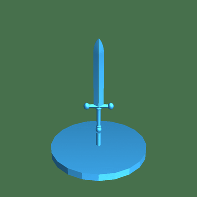 sword on base 3d models download creality cloud toy knifes 3d print model - Mito3D