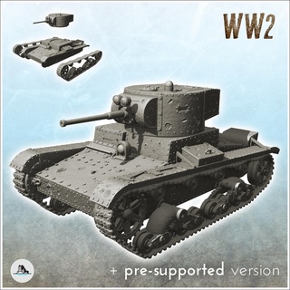 t-26 m1933 - russia ussr ww2 flames war bolt action Armored Cars & Tanks 3d print model - Mito3D
