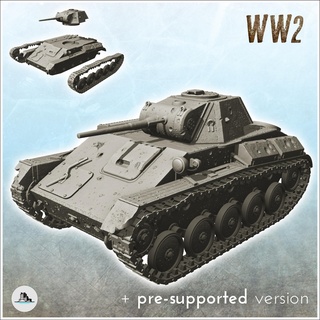 t 70 tanque Rusia urss ww2 llamas guerra tornillo acción blindado coches tanques 3d print model - Mito3D