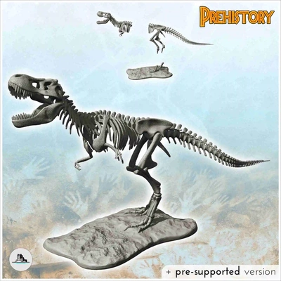 t-rex dinosaur skeleton open mouth 1 - miniatures fig 3d models download creality cloud 3d print model - Mito3D