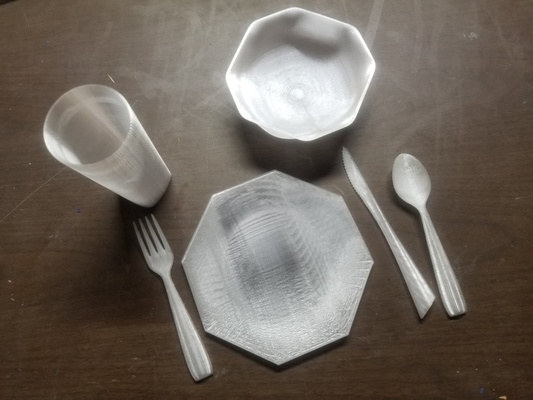 talheres prato tigela copo colher garfo faca 3d modelos baixar crialidade nuvem 3d print model - Mito3D