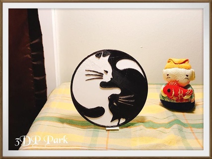 tai chi cat holder Home Decor 3d print model - Mito3D