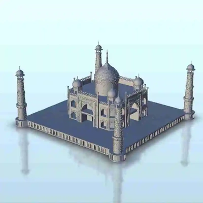 taj mahal indio mausoleo minaretes miniaturas warham 3d modelos descargar crealidad nube histórico edificios 3d print model - Mito3D