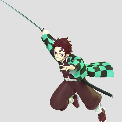 tanjiro kamado - demon slayer 3d models download creality cloud 3d print model - Mito3D