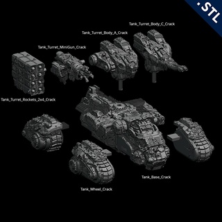 tanks & turrets - destroyed pack Armored Cars Tanks 3d print model - Mito3D