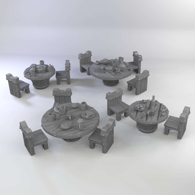 taverne tabellen 3d modelle download realität wolke tafel spiel 3d print model - Mito3D