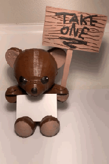 orsacchiotto orso attività commerciale carta titolare supporto 3d print model - Mito3D