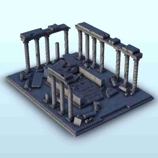 têmpora ruínas 7 miniaturas martelo guerra terreno cenário 3d modelos baixar crialidade nuvem histórico edifícios 3d print model - Mito3D