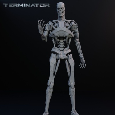 terminator - t800 3d models download creality cloud fictional characters 3d print model - Mito3D
