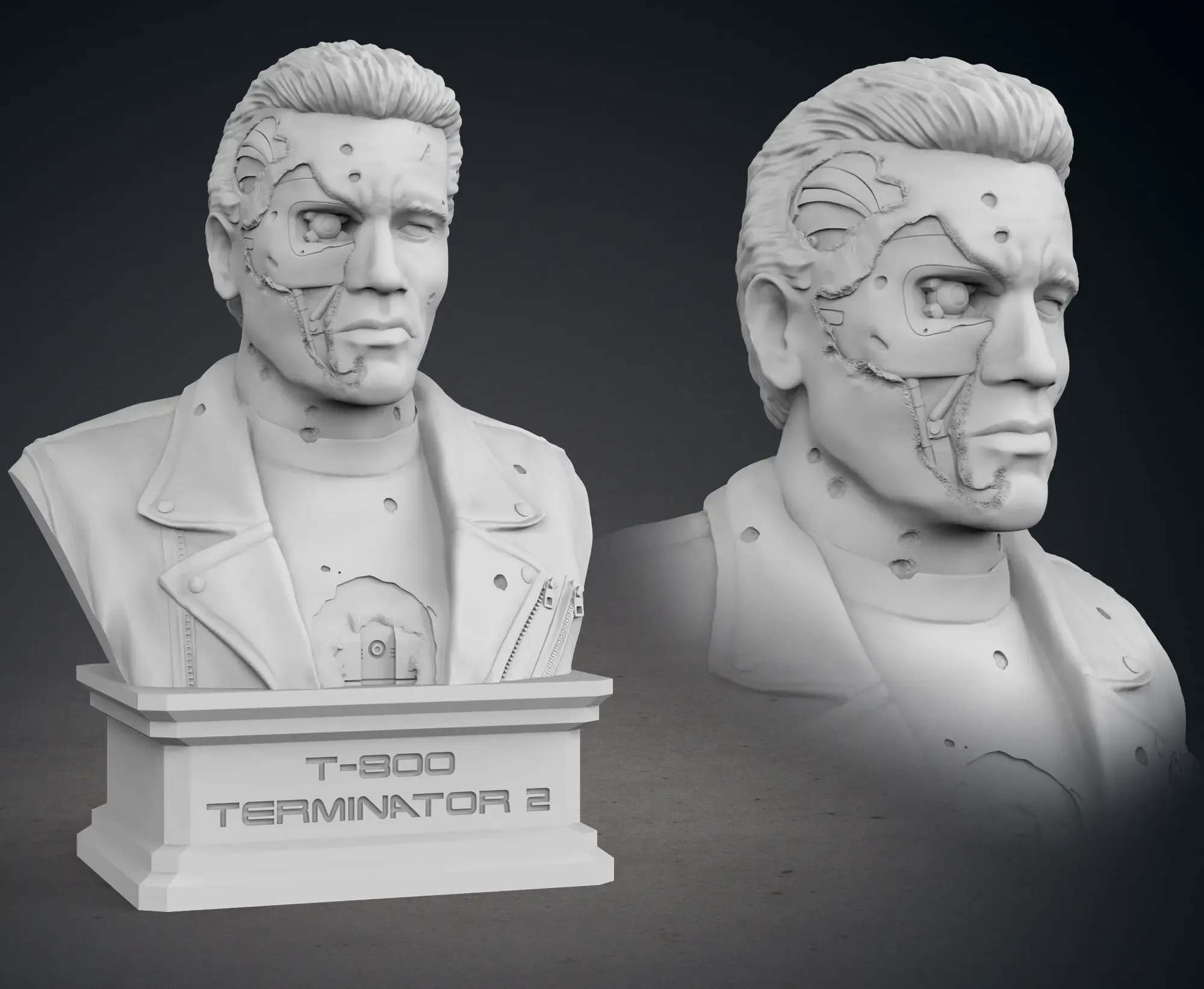 terminator 800 büste 3d modelle download realität wolke 3D print model - Mito3D