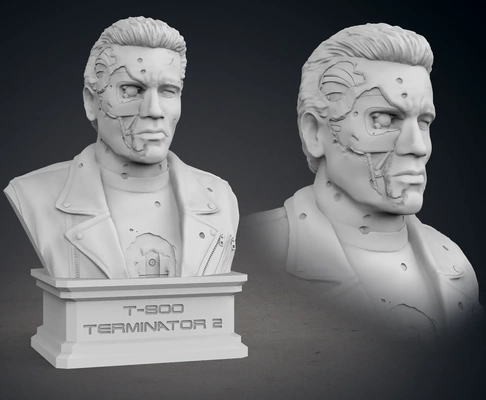 terminator 800 büste 3d modelle download realität wolke 3d print model - Mito3D