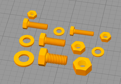 test printing screw nut & washer 3d models download creality cloud Tools 3d print model - Mito3D
