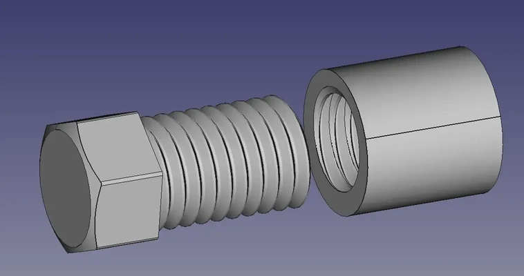 testen schraube 5 8 3d modelle download realität wolke 3d print model - Mito3D